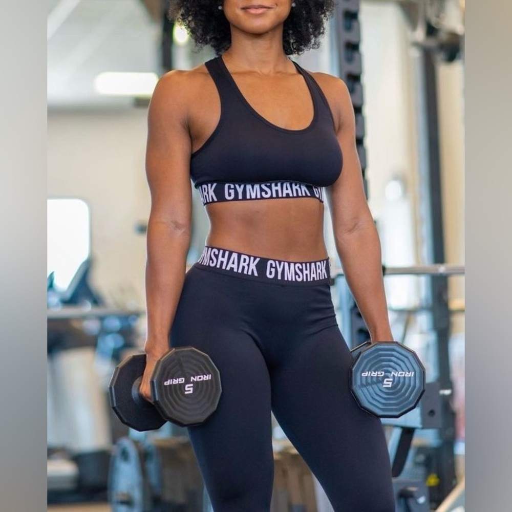 Gymshark Matching Workout Set - Leggings & Sports Bra in Black & White Sz Small